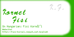 kornel fisi business card